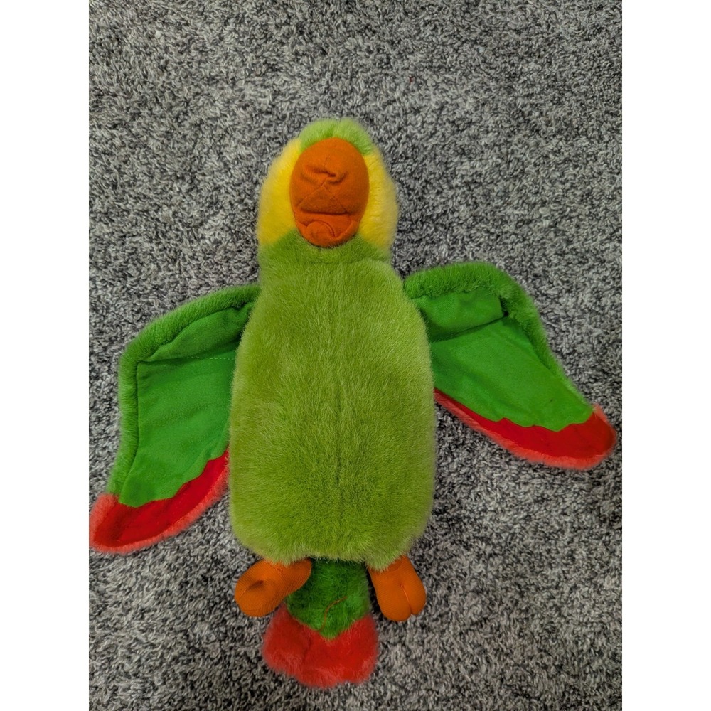 Amazon Parrot Plush Hand Puppet 10" Bird Green Red Yellow‎